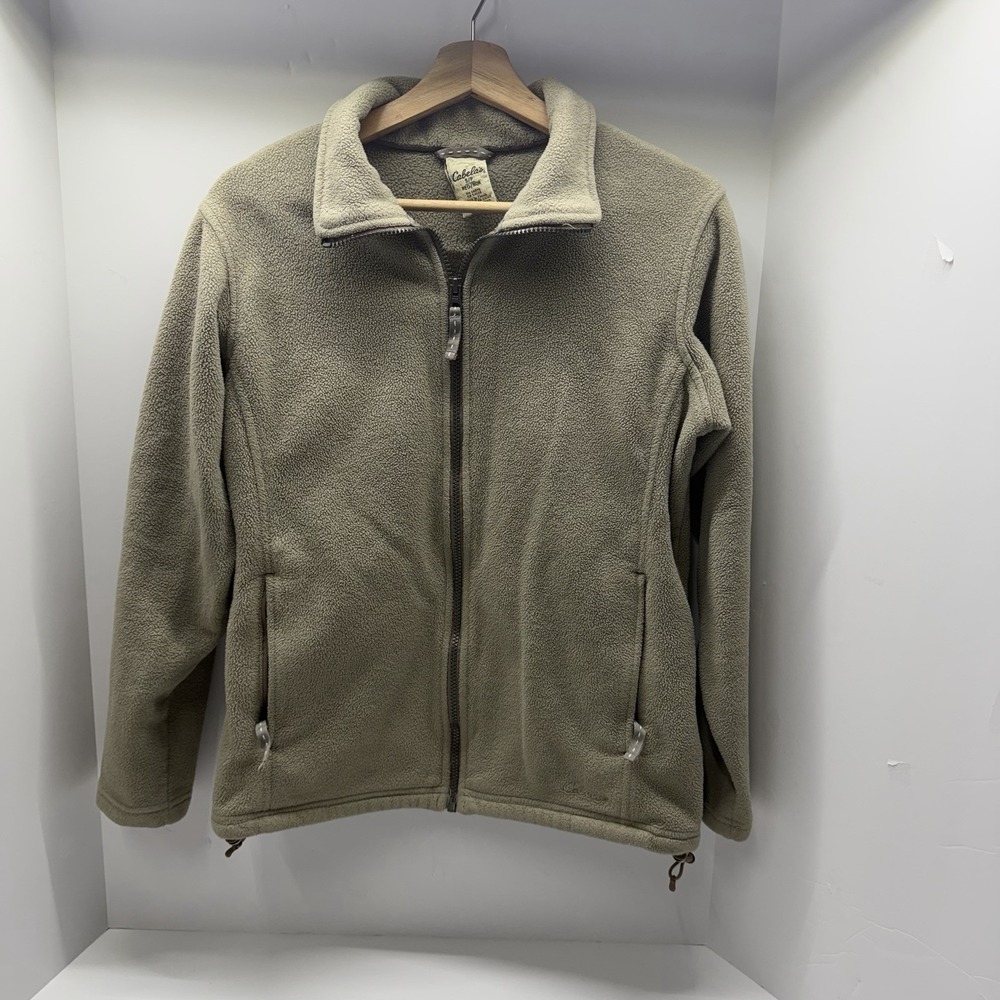 Cabela's Jacket Womens Small Tan Fleece Full Zip Outdoor Warm RN 56835